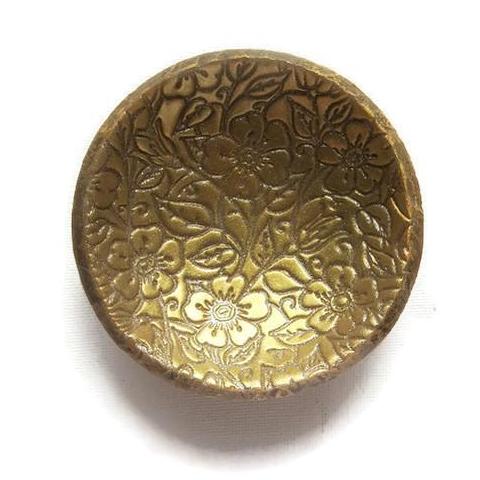 Gold Ring Dish with Floral Pattern