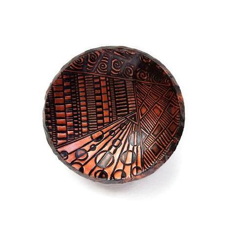 Copper Ring Dish with Abstract Pattern