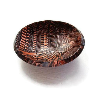 Copper Ring Dish with Abstract Pattern