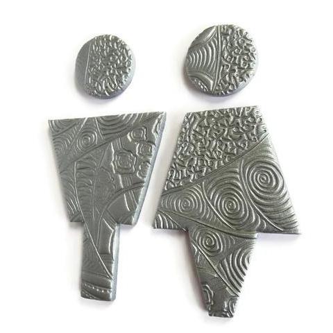 Silver Male Female Signs for Restroom Door