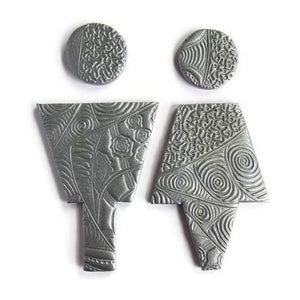 Silver Male Female Signs for Restroom Door